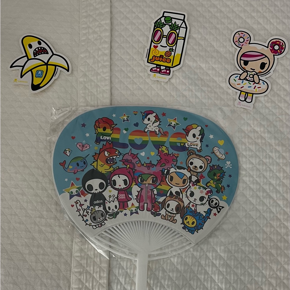 tokidoki fan and stickers